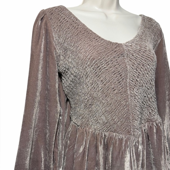 Free People Farrier Velvet Mini Dress Winter Bloom Mauve/Pink Large - Picture 7 of 16